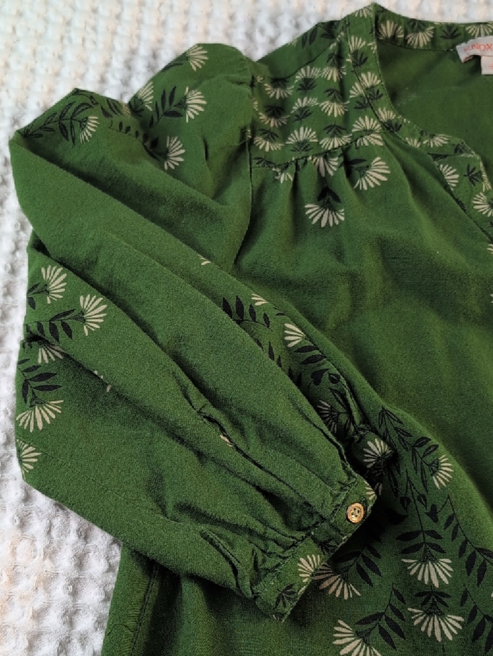 Knox Rose Boho Green Floral Print Blouse - Picture 6 of 9